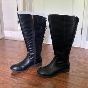 Wide calf tall black boots